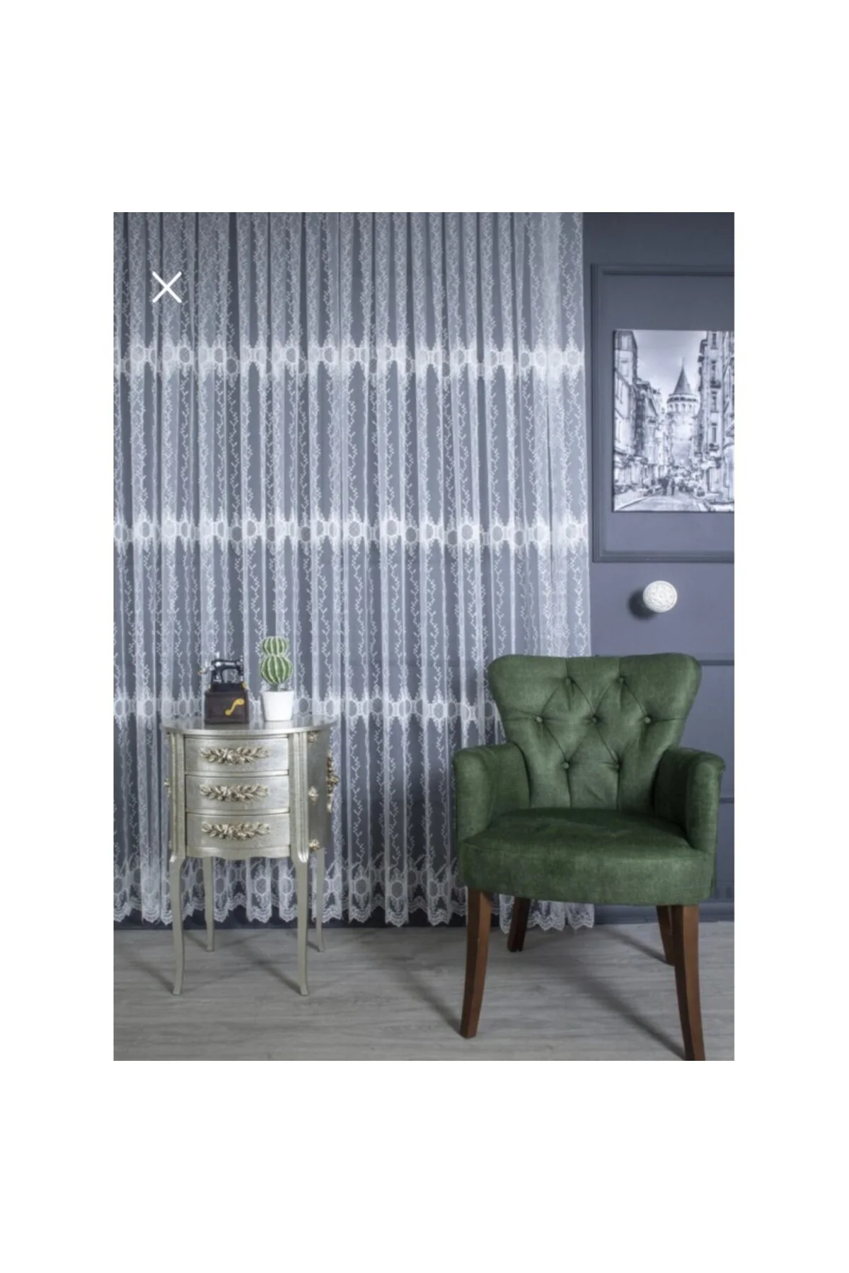 Üst Kalite Sanal Nakışlı Tül Perde (1x2,5 Pile)