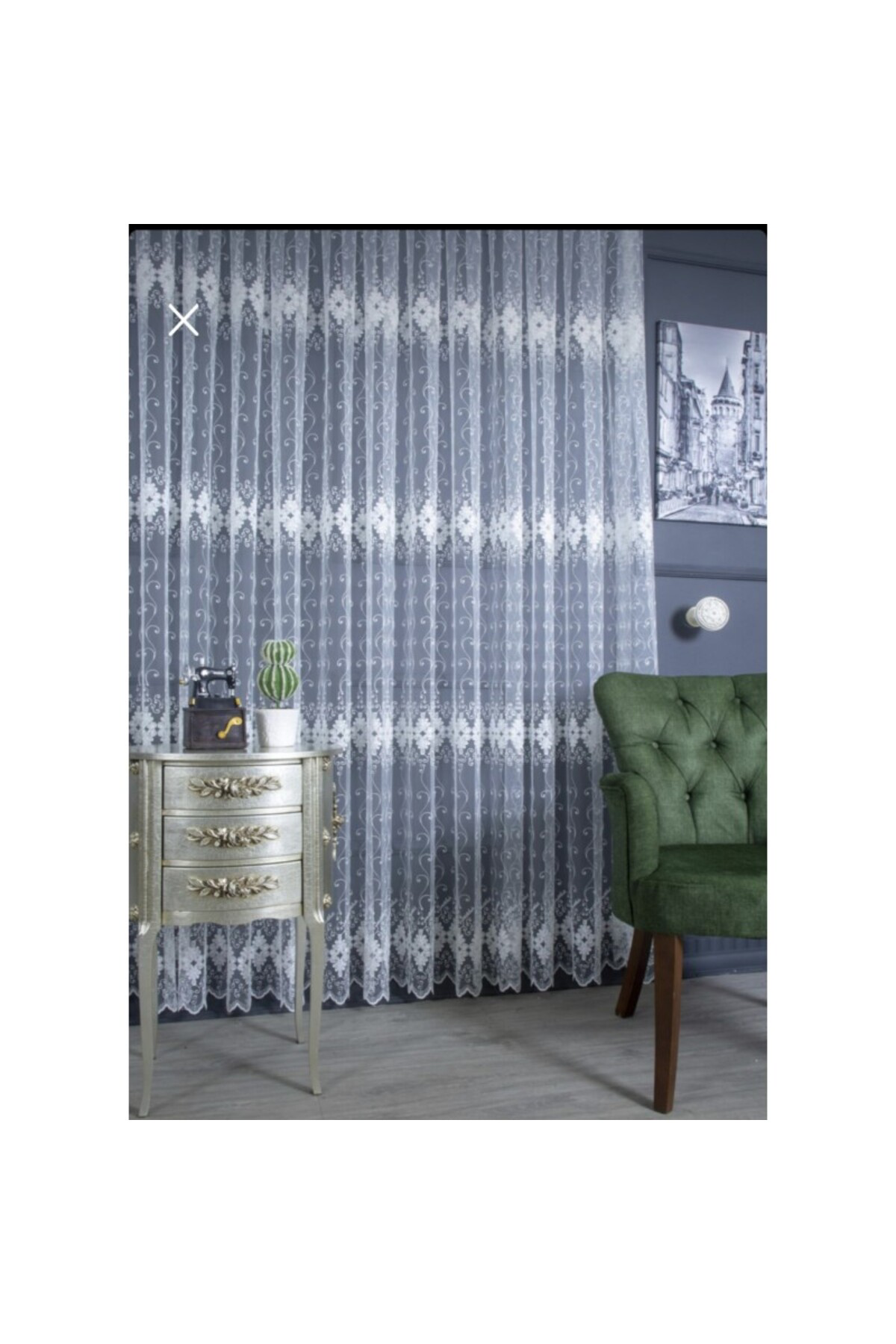 Özgün Home Üst Kalite Sanal Nakışlı Tül Perde (1X3 Pile)