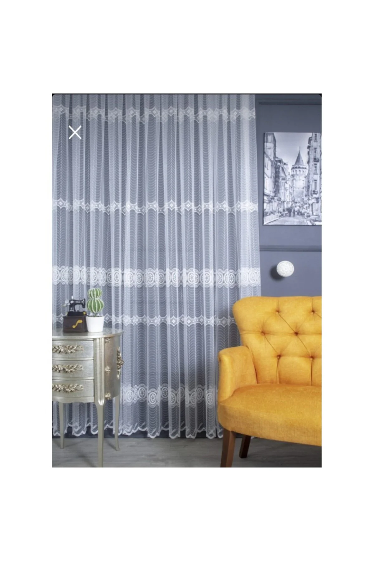 Üst Kalite Sanal Nakışlı Tül Perde (1x2,5 Pile)