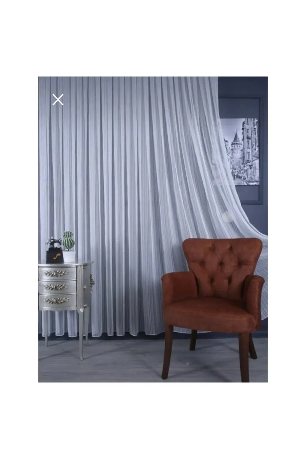 Üst Kalite Sanal Nakışlı Tül Perde (1x2,5 Pile)