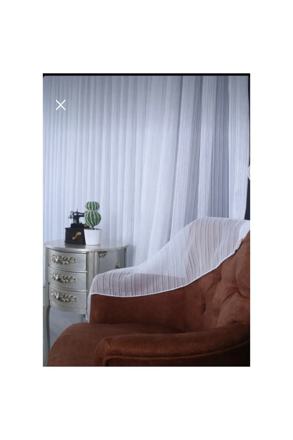 Üst Kalite Sanal Nakışlı Tül Perde (1x2,5 Pile)