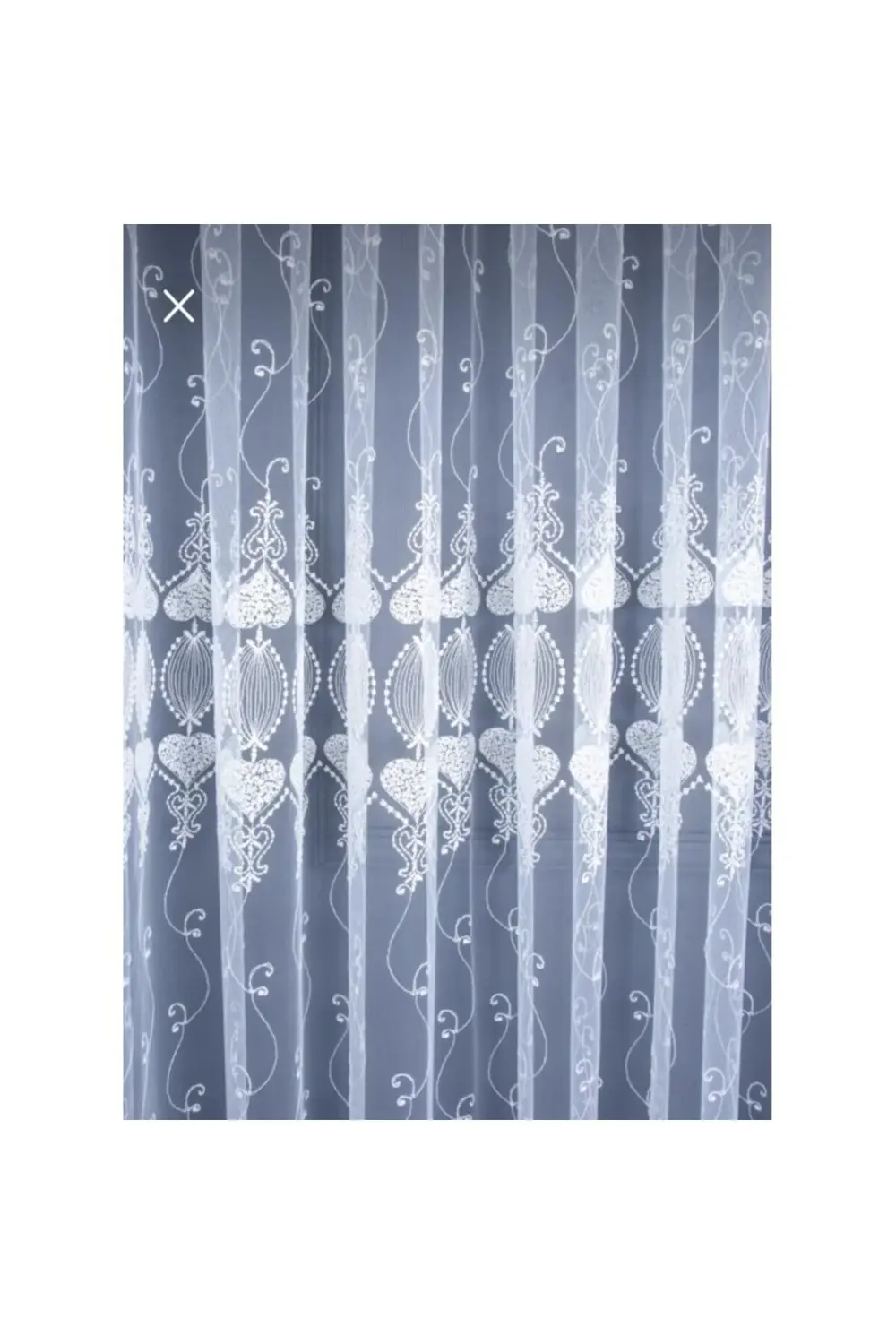 Üst Kalite Sanal Nakışlı Tül Perde (1x3 Pile)