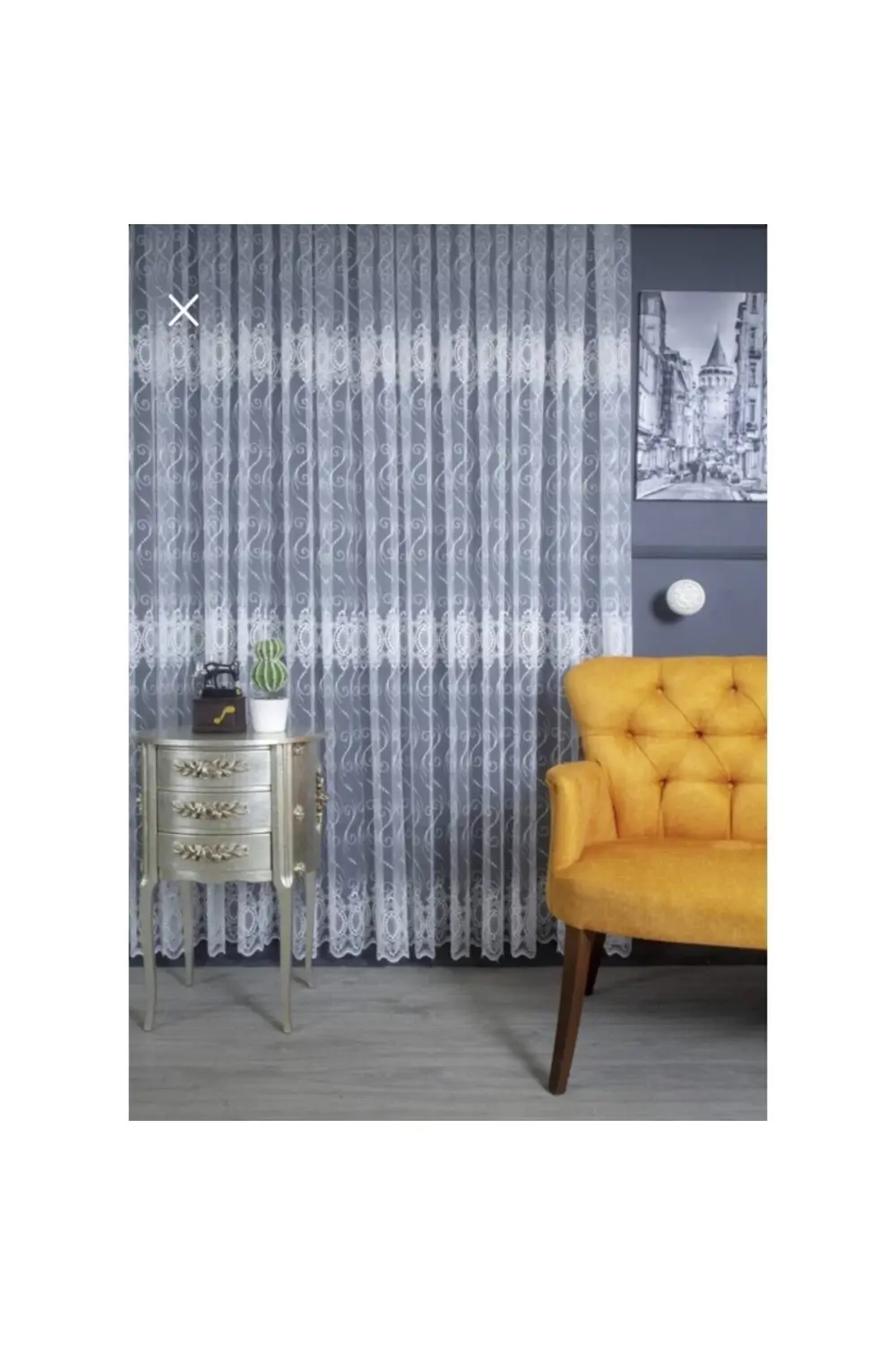 Üst Kalite Sanal Nakışlı Tül Perde (1x3 Pile)