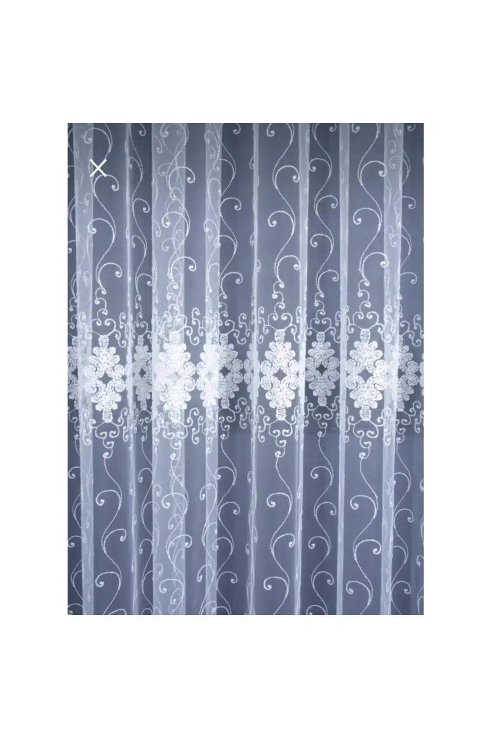 Üst Kalite Sanal Nakışlı Tül Perde (1x3 Pile)