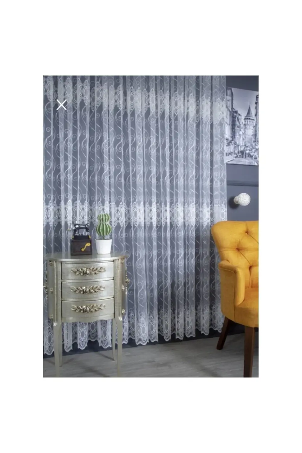 Üst Kalite Sanal Nakışlı Tül Perde (1x3 Pile)