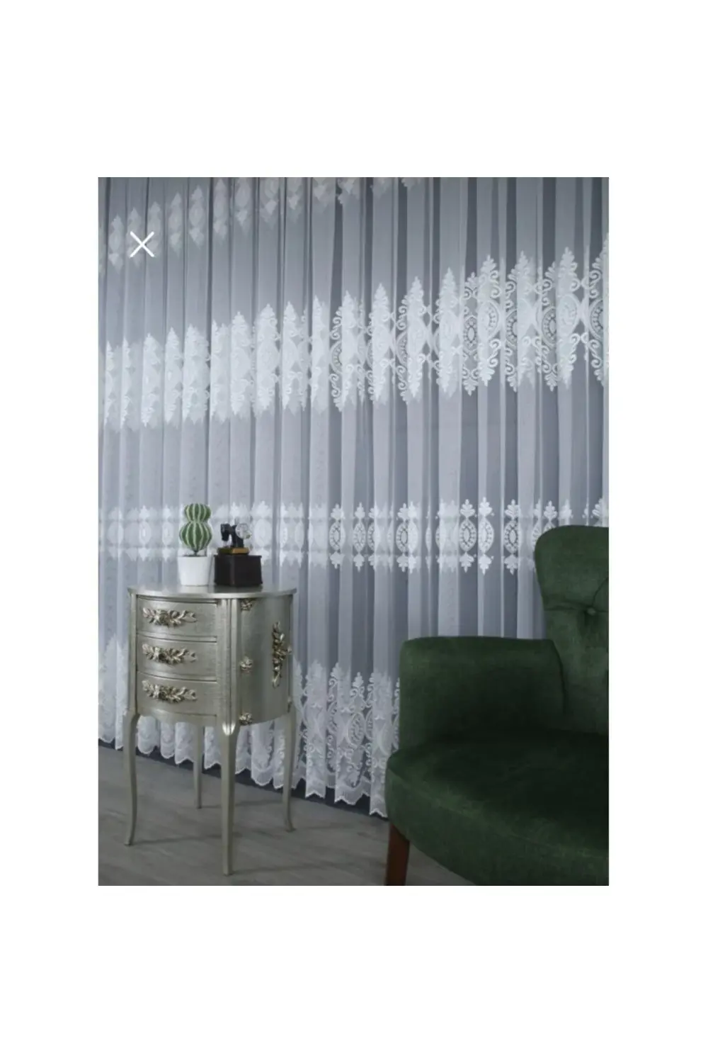 Üst Kalite Sanal Nakışlı Tül Perde (1x3 Pile)