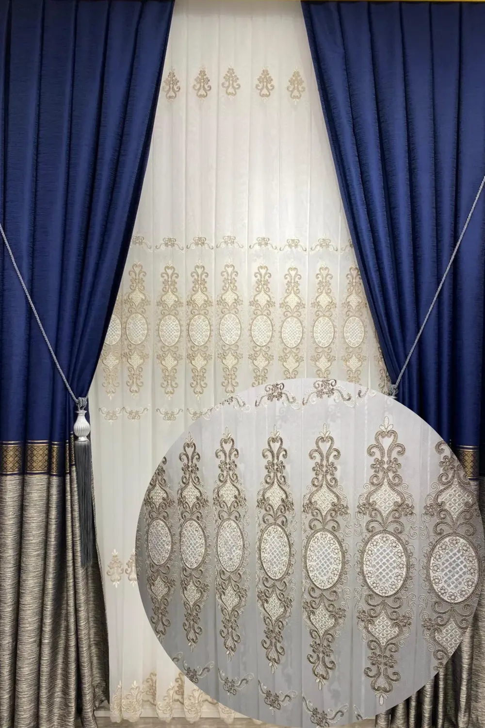 Üst Kalite TT Zemin Nakışlı (1/2,5 Normal Pile) Tül Perde