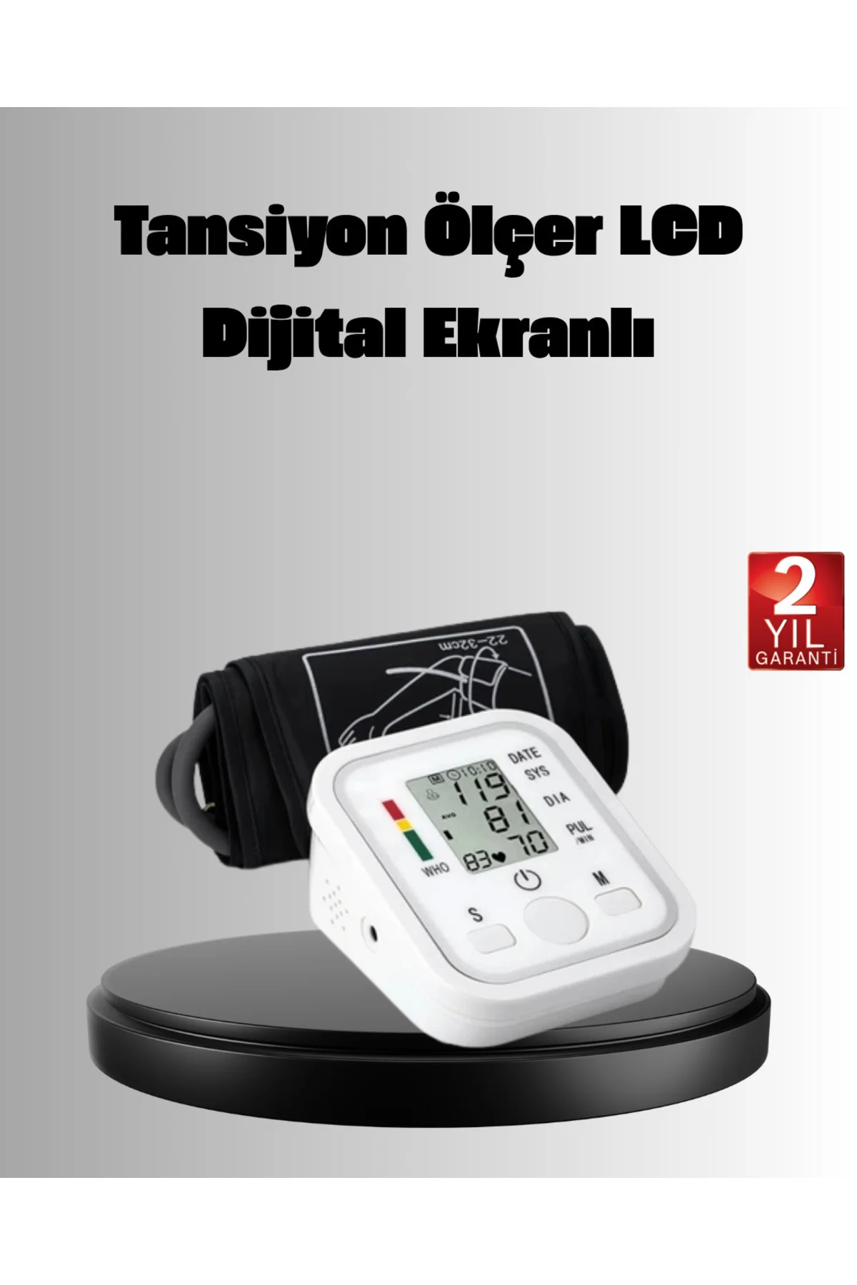 Üst Koldan Ölçüm Dijital Tansiyon Aleti – IHB Aritmi Uyarılı ve Ç