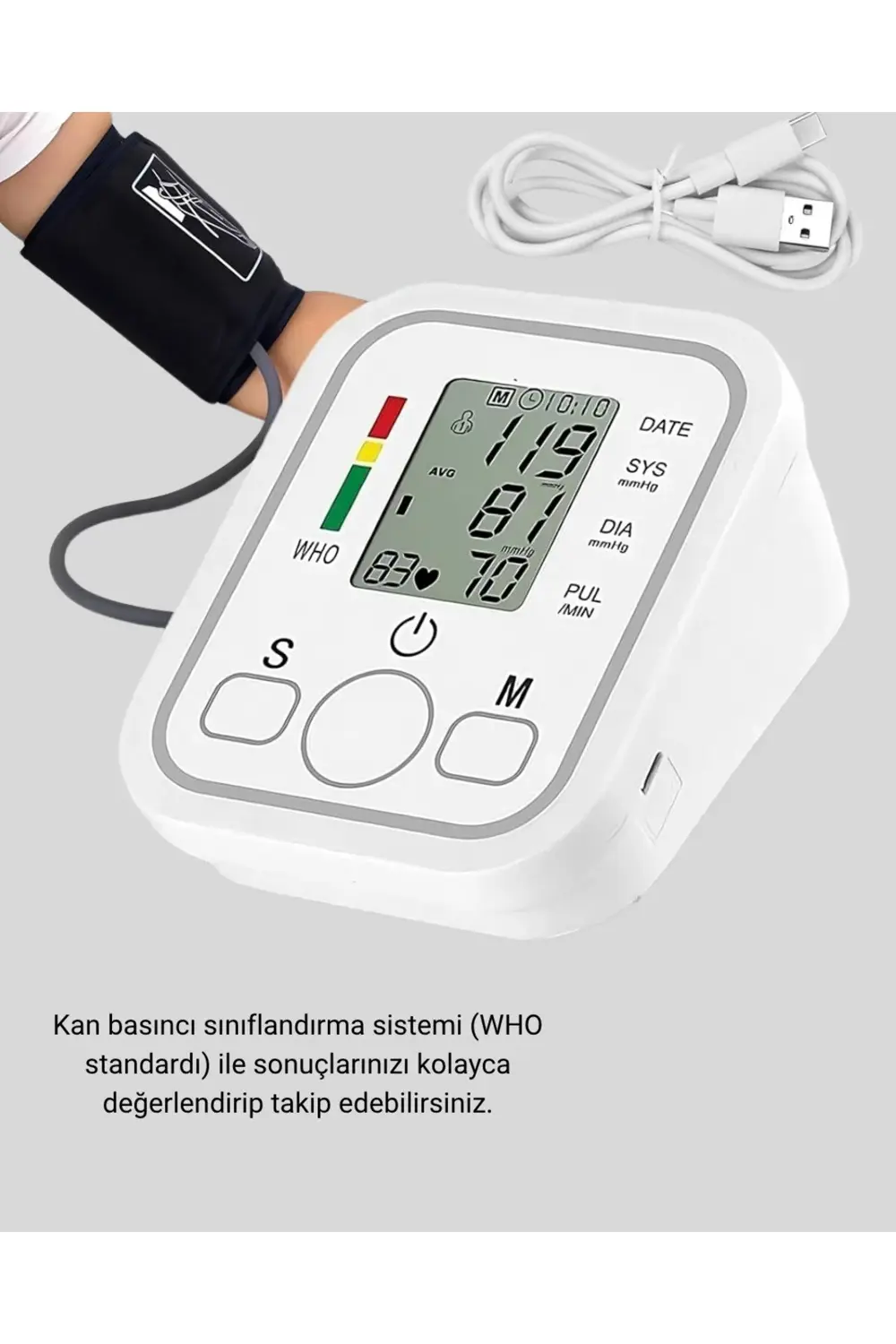 Üst Koldan Ölçüm Dijital Tansiyon Aleti – IHB Aritmi Uyarılı ve Ç
