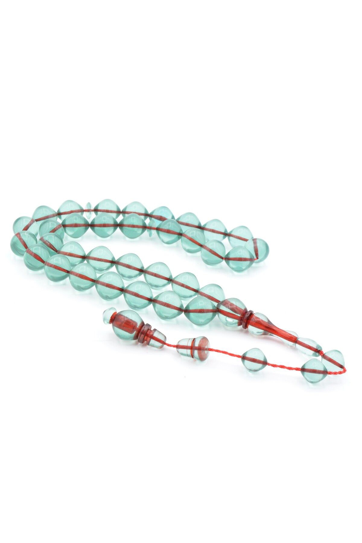 Usta Işi Beyzi Kesim Yeşil Toz Pres Kehribar Tesbih Dev Boy