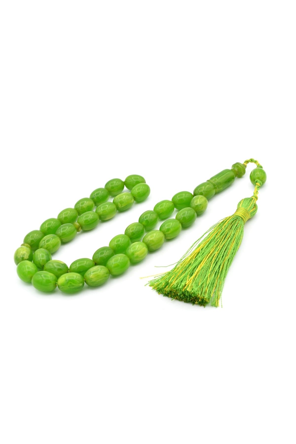 Murty99 Usta İşi Saçaklı Sistemli Beyzi Kesim Hareli Yeşil Katalin Tesbih