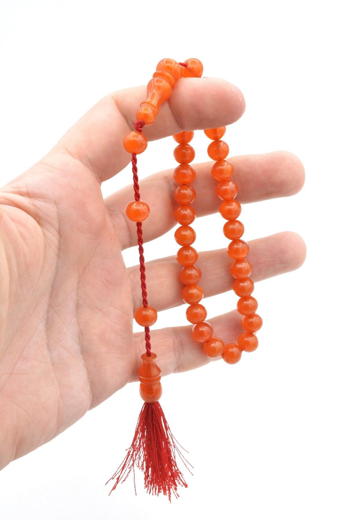 Usta Işi Saçaklı Sistemli Küre Kesim Turuncu Katalin Tesbih