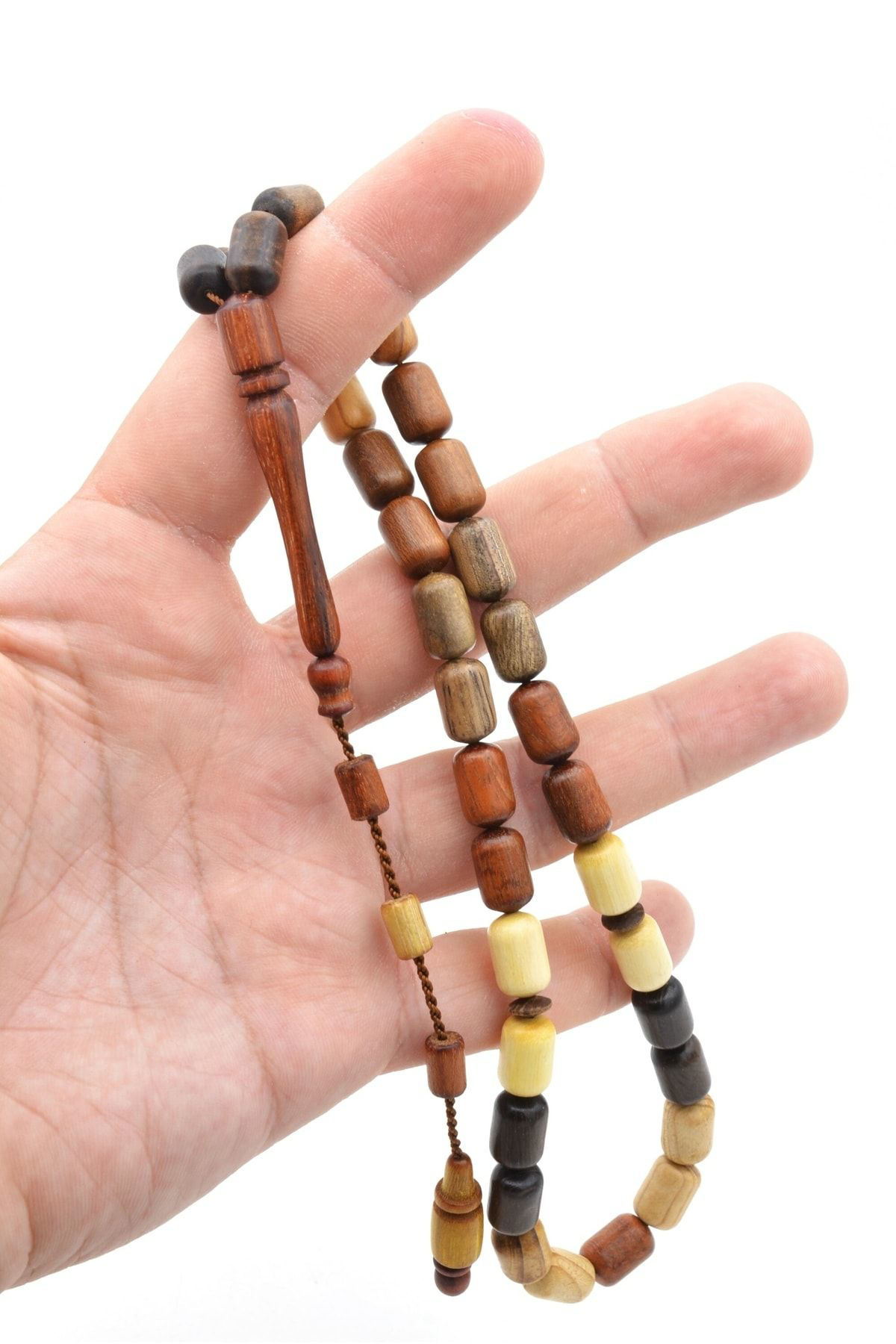 Murty99 Usta İşi Sistemli Kapsül Kesim İri Boy Karma Ağaç Tesbih 002