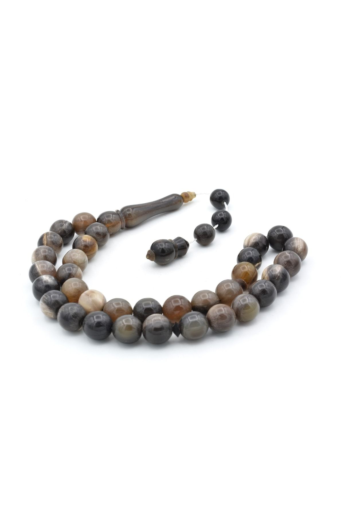 Murty99 Usta İşi Sistemli Küre Kesim Bufalo Boynuzu Tesbih 11.5 Mm