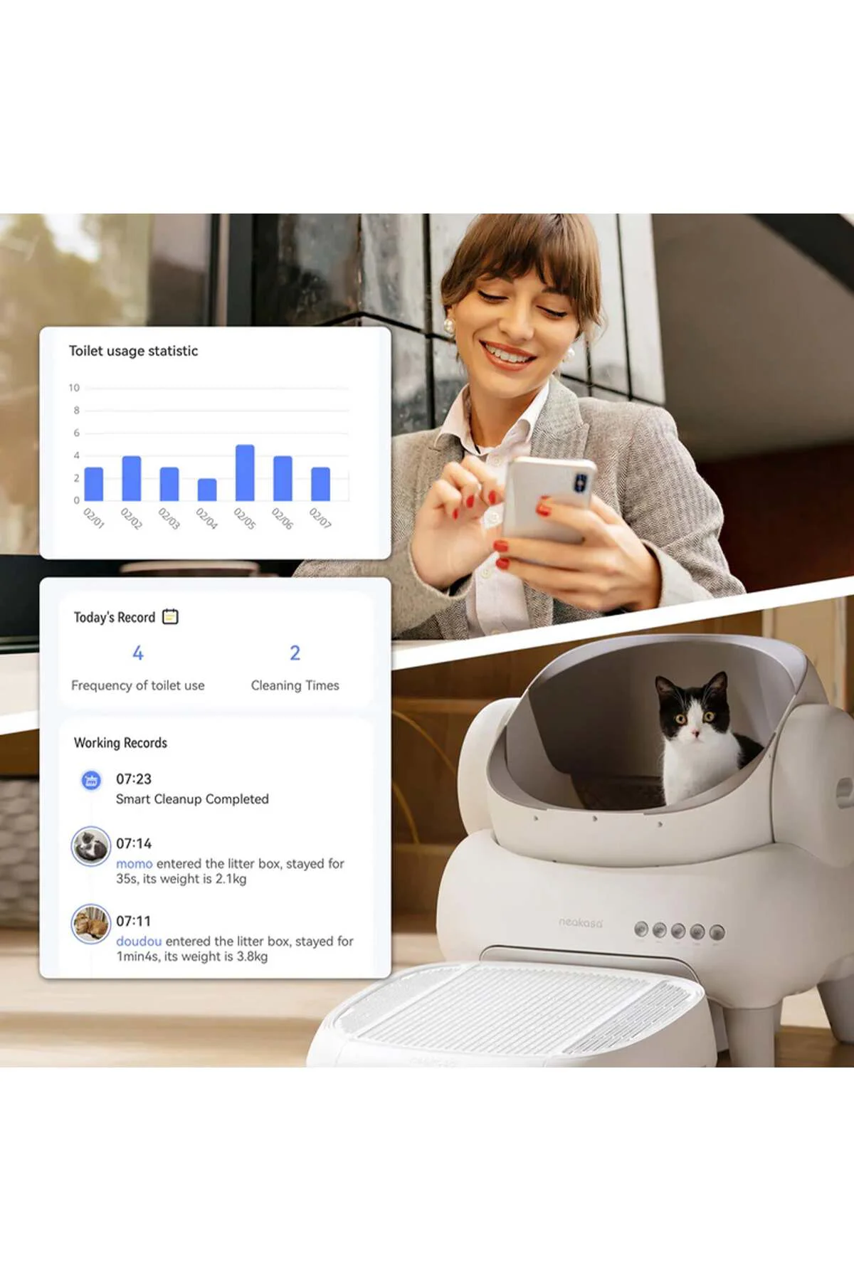Üstü Açık Akıllı Kedi Tuvaleti Beyaz (Z-M1-W) | Otomatik Temizleme, Sessiz ve Hijyenik Üstü Açık Akıllı Kedi Tuvaleti Beyaz (Z-M1-W) | Otomatik Temizleme, Sessiz ve Hijyenik