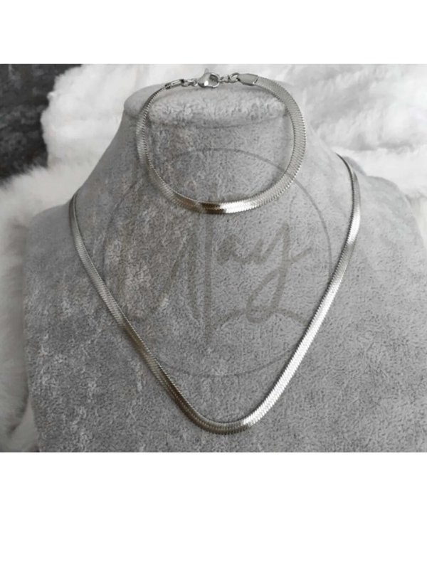 Utaylife Çelik Italyan Kolye Ve Bıleklık Gold 