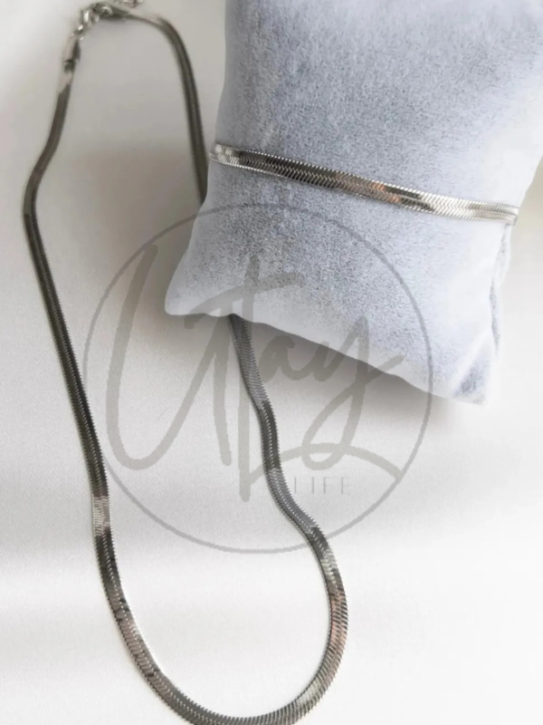 Utaylife Çelik Italyan Kolye Ve Bıleklık Gold 