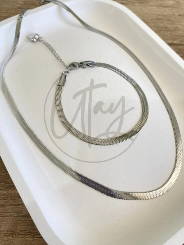 Utaylife Çelik Italyan Kolye Ve Bıleklık Gold 