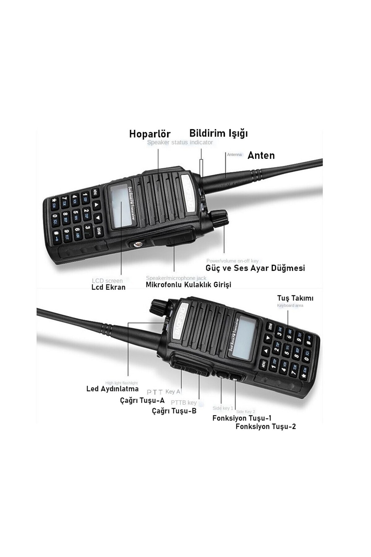 Uv-82 Dual Band El Telsizi TRT BANDROLLÜ Çift PTT Kulaklık Hediye