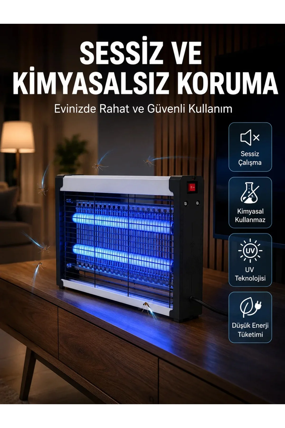 UV Işıklı Elektrikli Sinek ve Uçan Haşere Öldürücü Ev, Ofis ve İşletmeler İçin UV Işıklı Elektrikli Sinek ve Uçan Haşere Öldürücü Ev, Ofis ve İşletmeler İçin