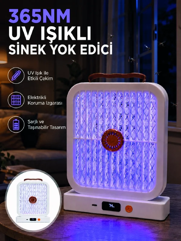 UV Işıklı Şarj Edilebilir Sinek Yok Edici Elektrikli Lamba Beyaz UV Işıklı Şarj Edilebilir Sinek Yok Edici Elektrikli Lamba Beyaz