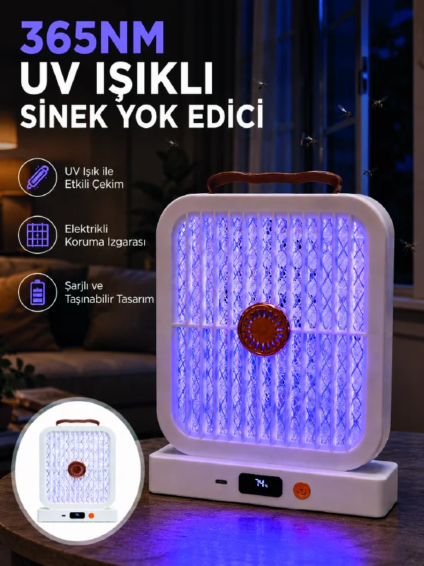 UV Işıklı Şarj Edilebilir Sinek Yok Edici Elektrikli Lamba Beyaz UV Işıklı Şarj Edilebilir Sinek Yok Edici Elektrikli Lamba Beyaz