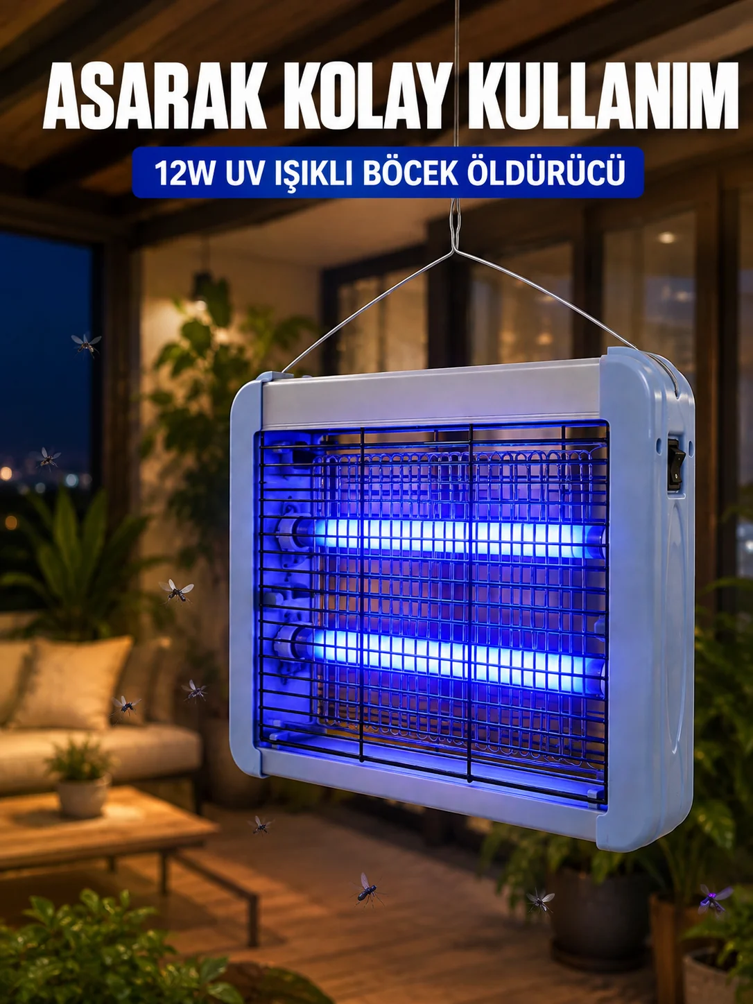 UV Işıklı Sinek Öldürücü Lamba 12W Çift Tüplü Elektrikli Böcek Öldürücü Fiyatı, Yorumları ve Özellikleri
