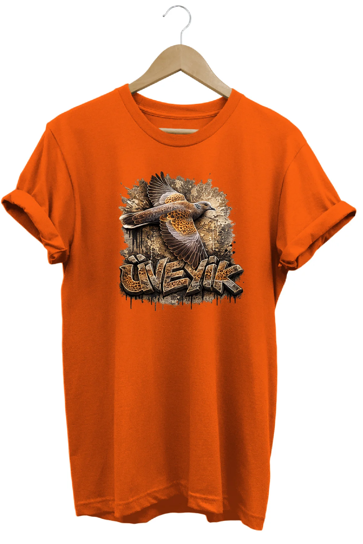 Üveyik Kuşu Baskılı Arazi ve Doğa Tişörtü Outdoor Giyim
