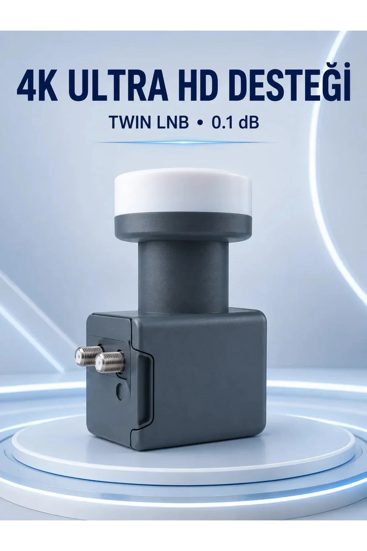 Uydu Anten LNB Twin Çıkışlı 0.1 dB Ku Band 4K Ultra HD Uyumlu