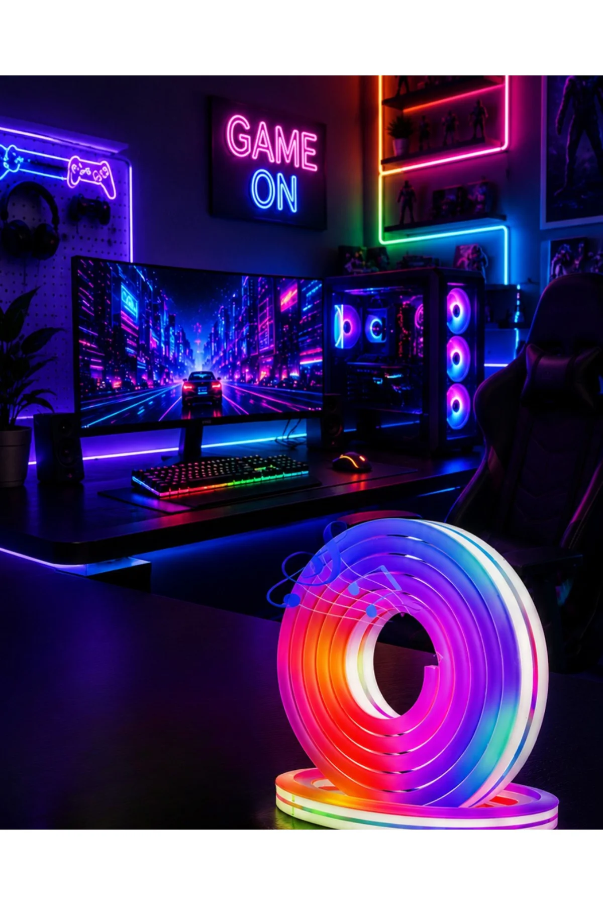 Uygulama Kontrollü RGB Neon Led Şerit Işık 16 Milyon Renk Destekli