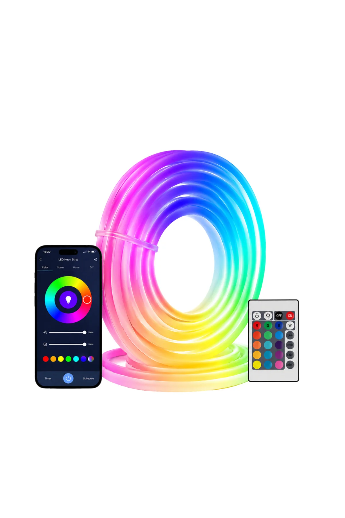 Uygulama Kontrollü RGB Neon Led Şerit Işık 16 Milyon Renk Destekli