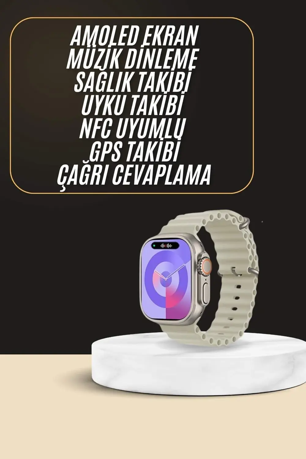 Uyku ve Sağlık Takibi Yapabilen GPS Uyumlu Plastik Kordonlu Akıll