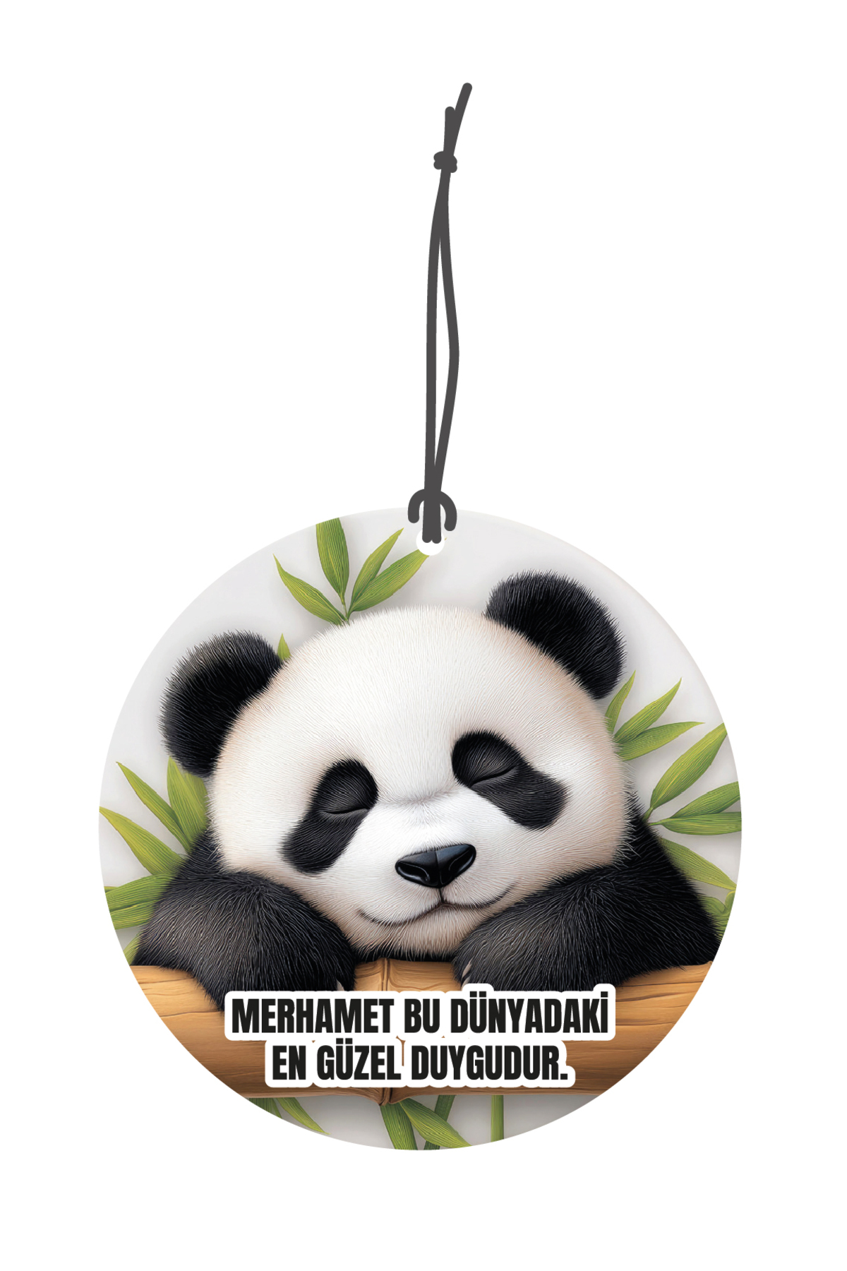 Uykucu Panda Görselli Çift Yönlü Dekoratif Oto Kokusu ve Oto Akse