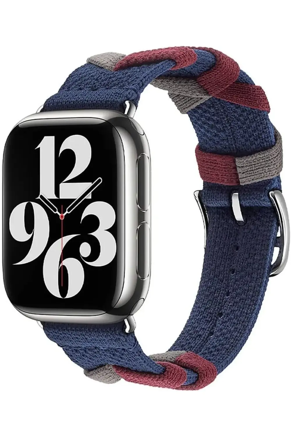 Uyumlu 42mm KRD-97 Sarmal Örgü Tasarımlı Kordon Lacivert