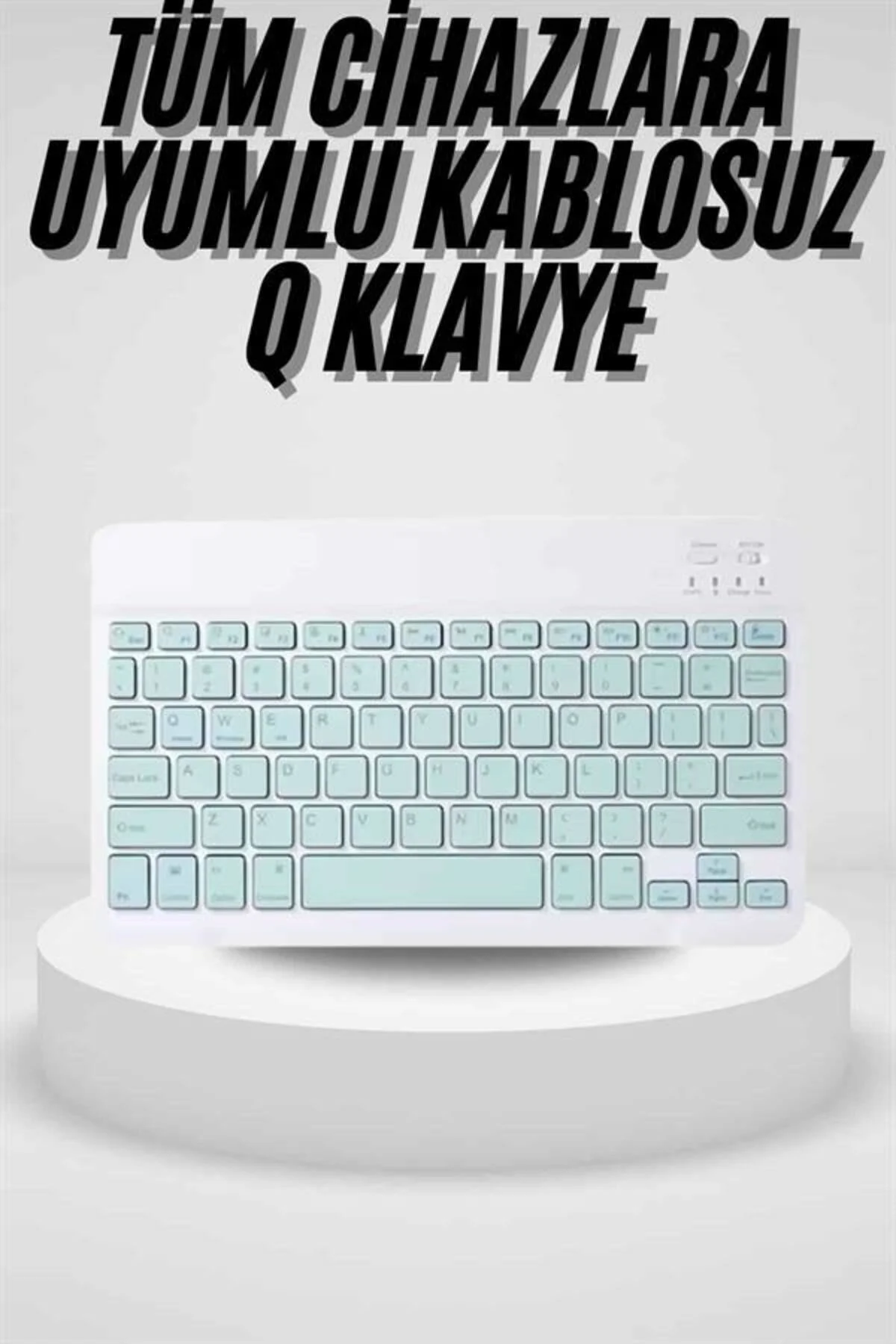 Uyumlu Kablosuz Bluetooth Şarj Edilebilir Mini Q Klavye