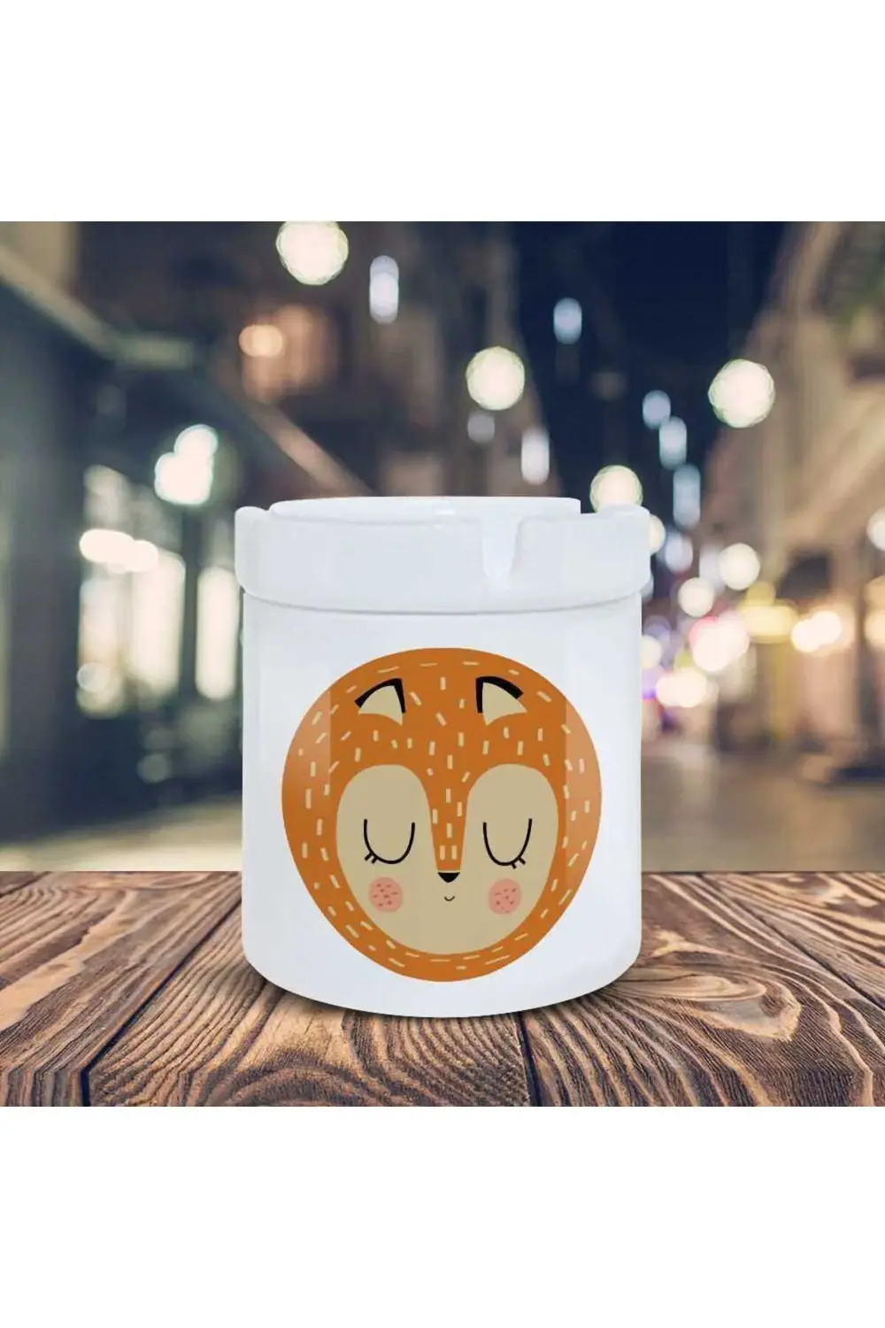 Uyuyan Ceylan Küllük Illüstrasyon Baskılı Kül Tablası K-53