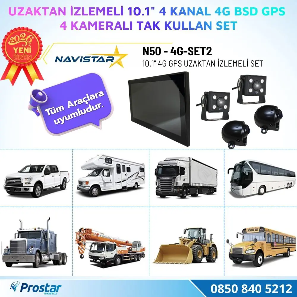 Uzaktan izlemeli 10 inç 4 Kanal 4G GPS BSD Kör Nokta Uyarı Sistem