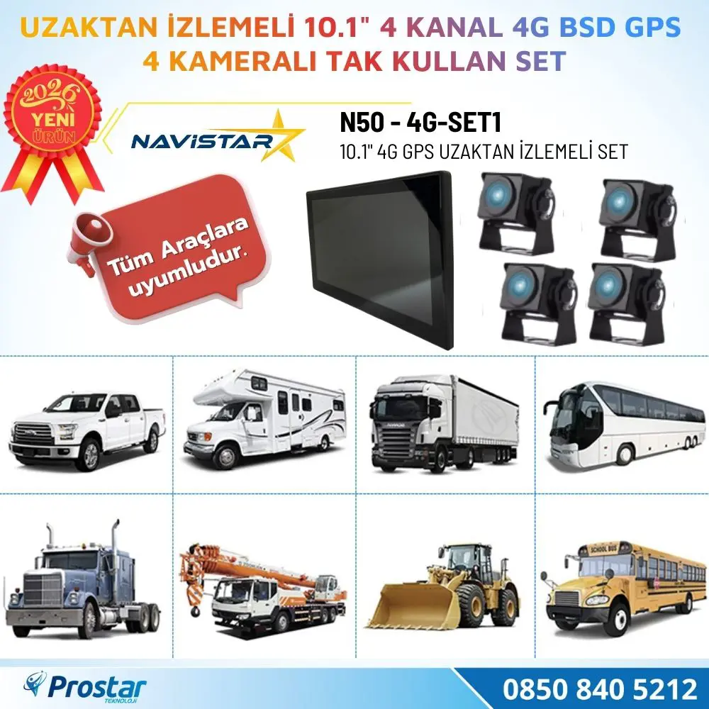 Uzaktan izlemeli 10 inç 4 Kanal 4G GPS BSD Kör Nokta Uyarı Sistem