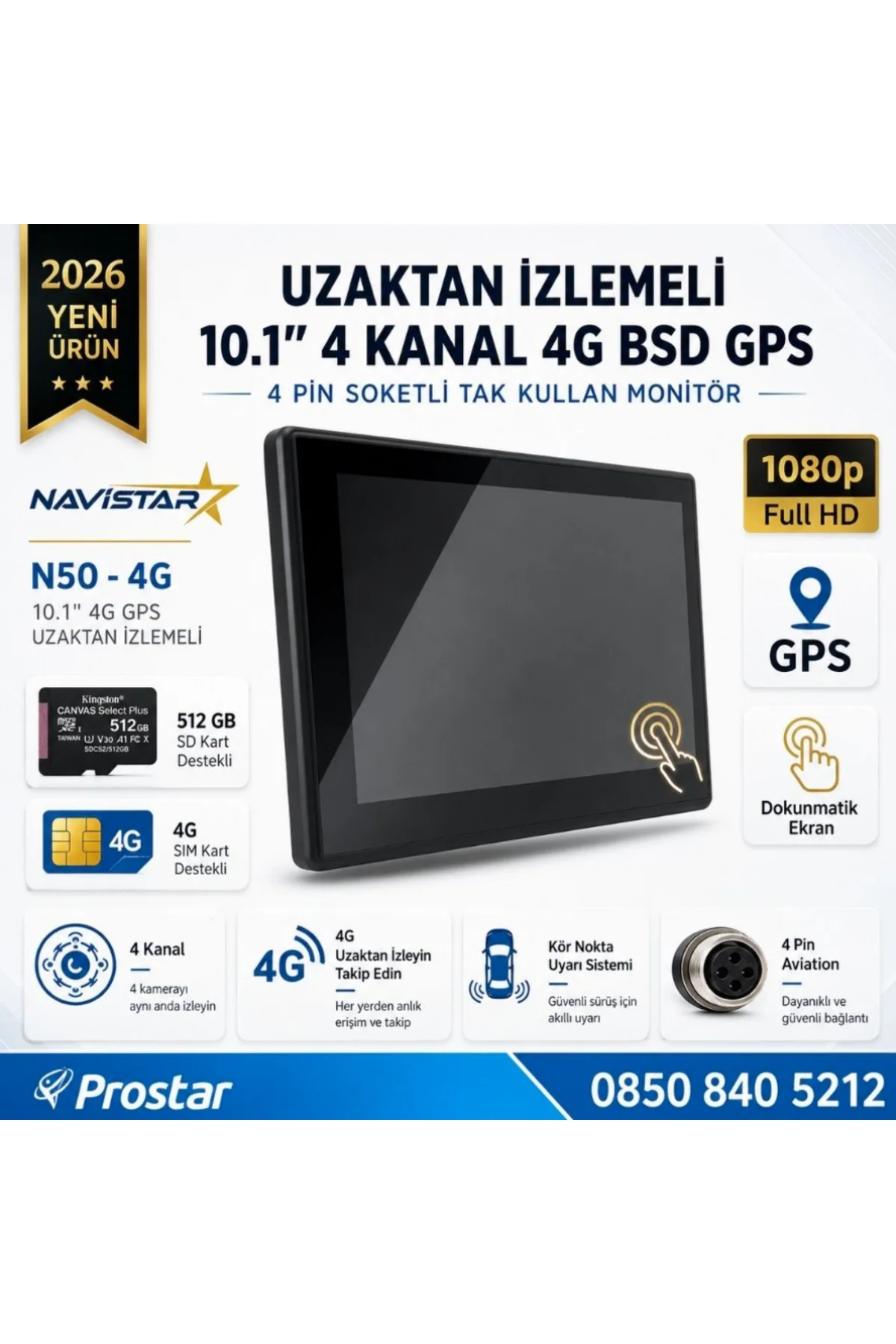 Uzaktan izlemeli 10.1 inç Dokunmatik 4 Kanal 4G GPS BSD Kör Nokta Uyarı Sistemli Monitör Uzaktan izlemeli 10.1 inç Dokunmatik 4 Kanal 4G GPS BSD Kör Nokta Uyarı Sistemli Monitör