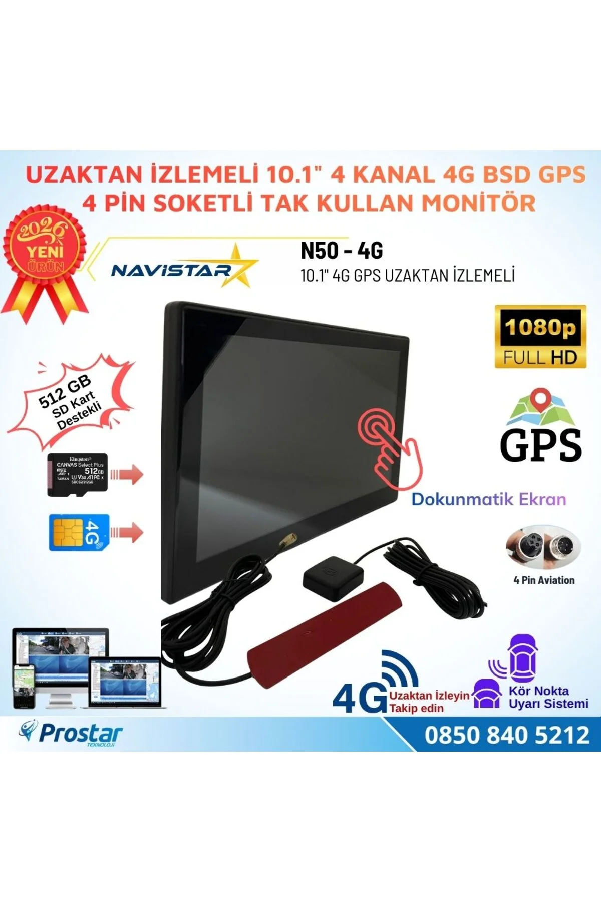 Uzaktan izlemeli 10.1 inç Dokunmatik 4 Kanal 4G GPS BSD Kör Nokta Uyarı Sistemli Monitör Uzaktan izlemeli 10.1 inç Dokunmatik 4 Kanal 4G GPS BSD Kör Nokta Uyarı Sistemli Monitör