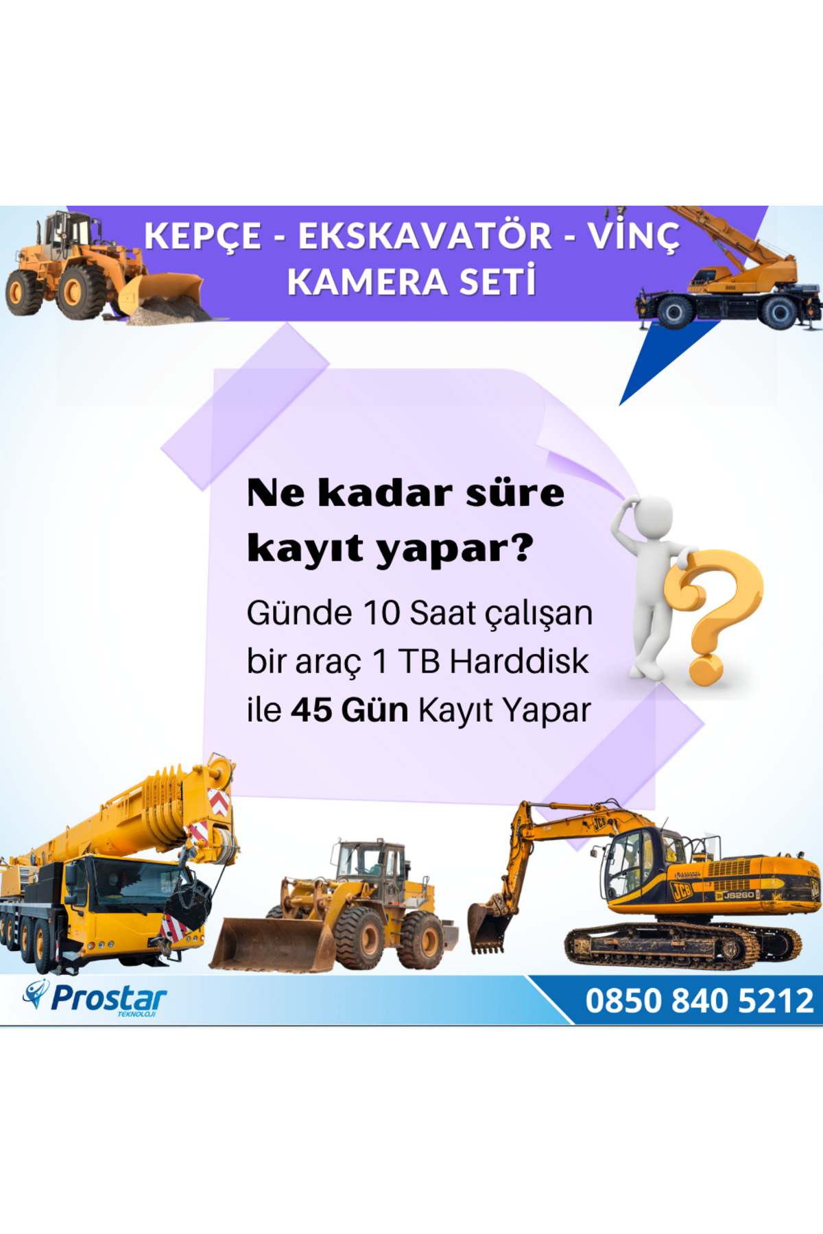 Navistar Uzaktan İzlemeli 4 Kameralı Ekskavatör Dozer Greyder Vinç Kepçe 1