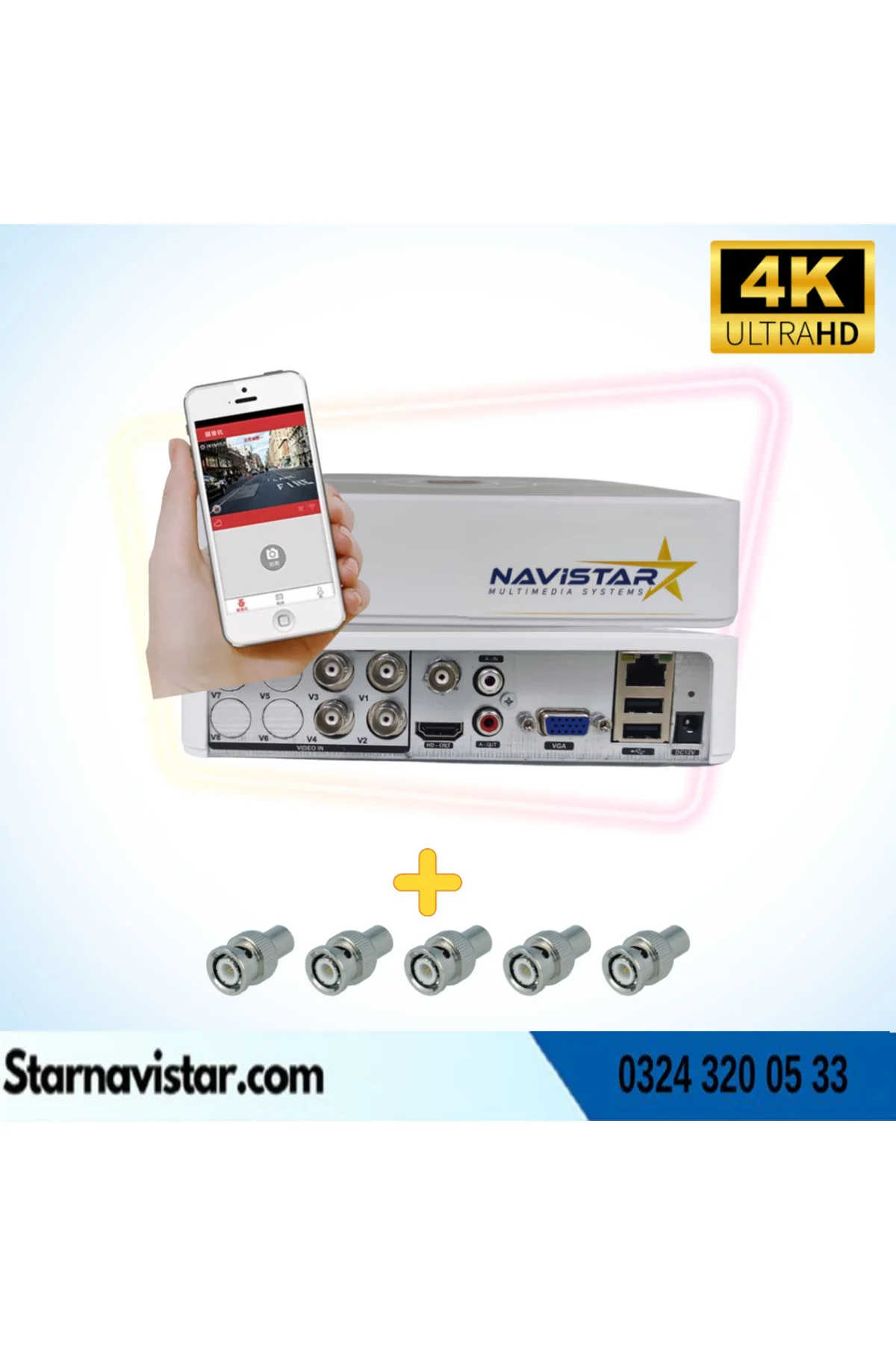 Uzaktan İzlemeli 4 Kanal Mobil Dvr Araç Güvenlik Kamerası Kayıt C