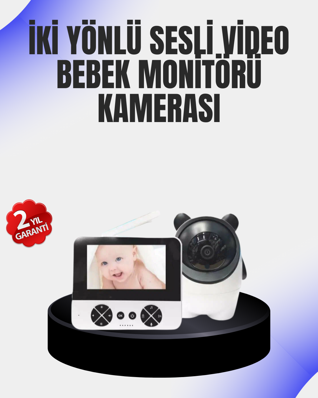 Uzaktan Kontrollü Bebek Kamerası Ninni ve Zoom Özellikli