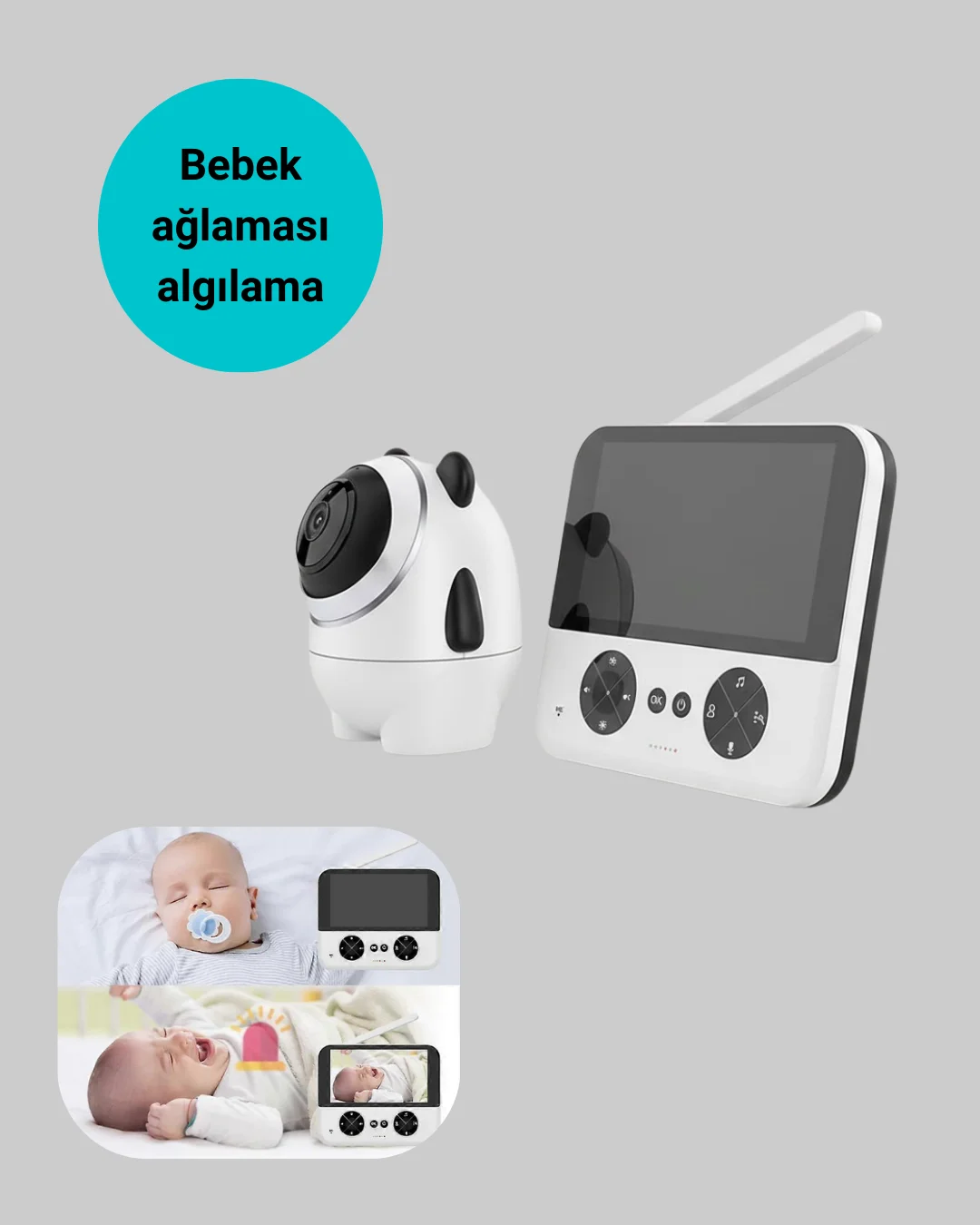 Uzaktan Kontrollü Bebek Kamerası Ninni ve Zoom Özellikli