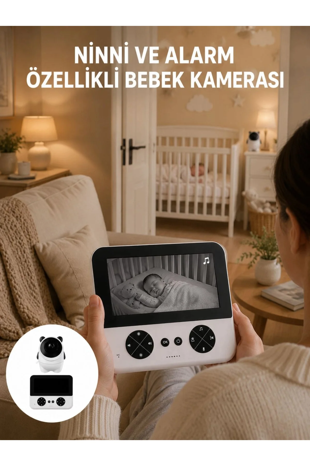 Uzaktan Kontrollü HD Bebek Kamerası Zoom ve Sıcaklık Sensörlü Yeni Nesil Uzaktan Kontrollü HD Bebek Kamerası Zoom ve Sıcaklık Sensörlü Yeni Nesil
