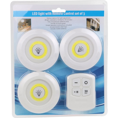 Woody Sofia Uzaktan Kumandalı Yapışkanlı 3'Lü Led Spot Lamba