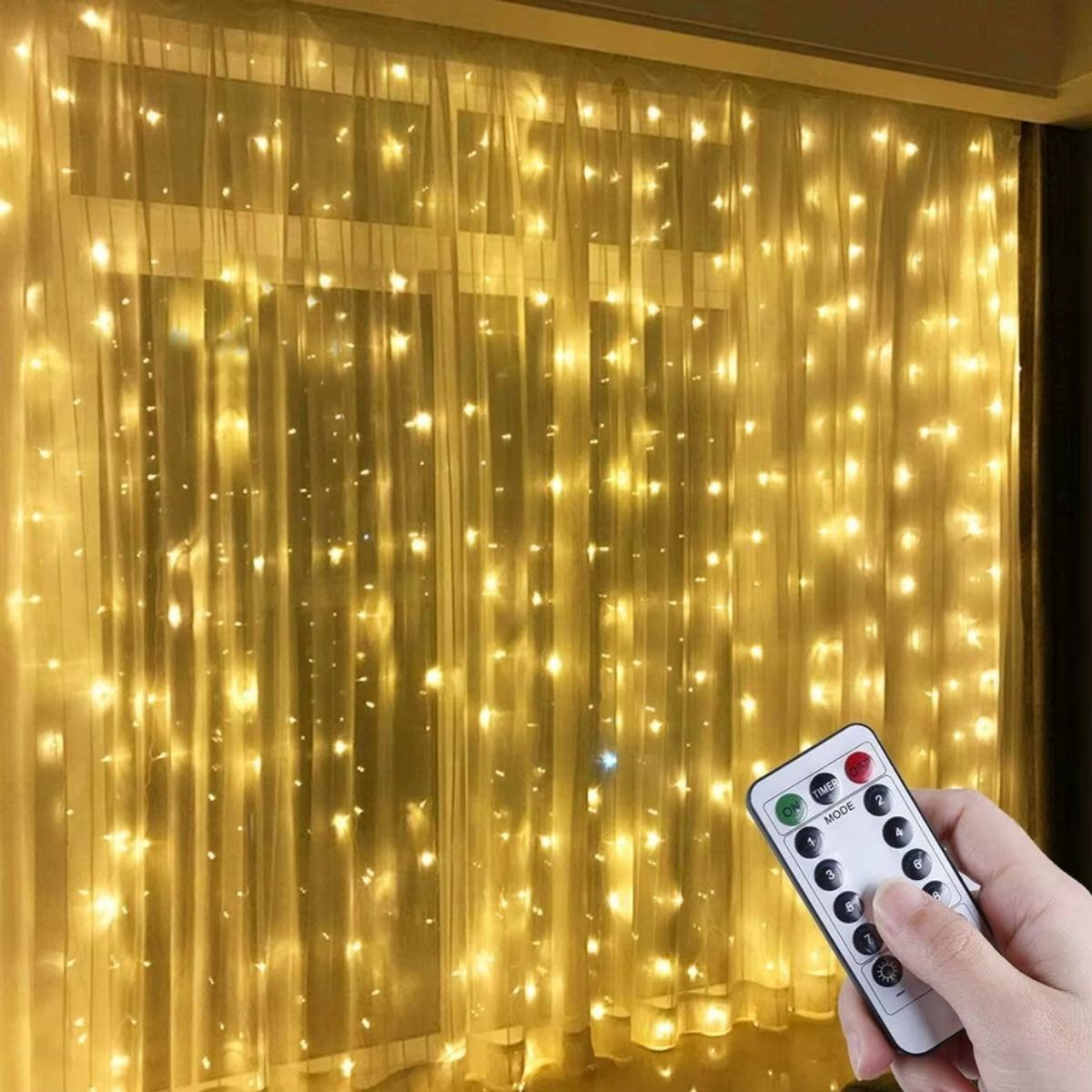 Uzaktan Kumandalı LED Perdeye Takılabilen Kancalı Işık Usb 3x3 Me Uzaktan Kumandalı LED Perdeye Takılabilen Kancalı Işık Usb 3x3 Me