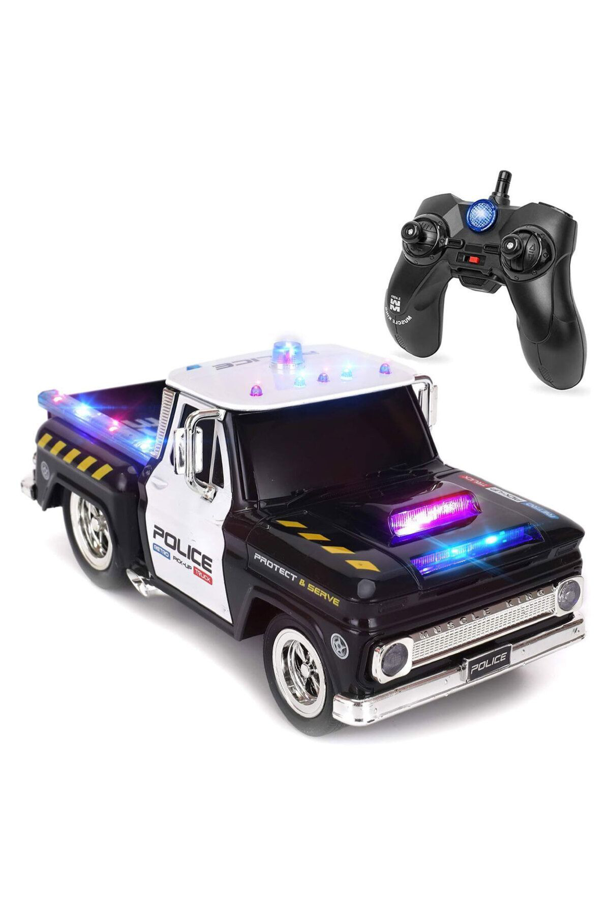 Oyuncak Store Uzaktan Kumandalı 2.4G Radyo Kontrollü Kumandalı Polis Pikap Kamy