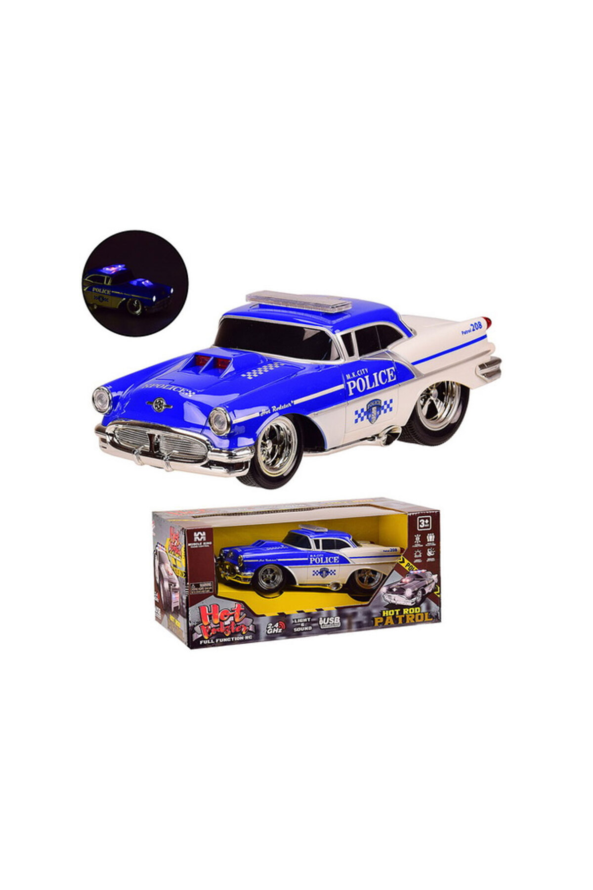 Oyuncak Store Uzaktan Kumandalı 2.4G Radyo Kontrollü Kumandalı Polis Arabası Le