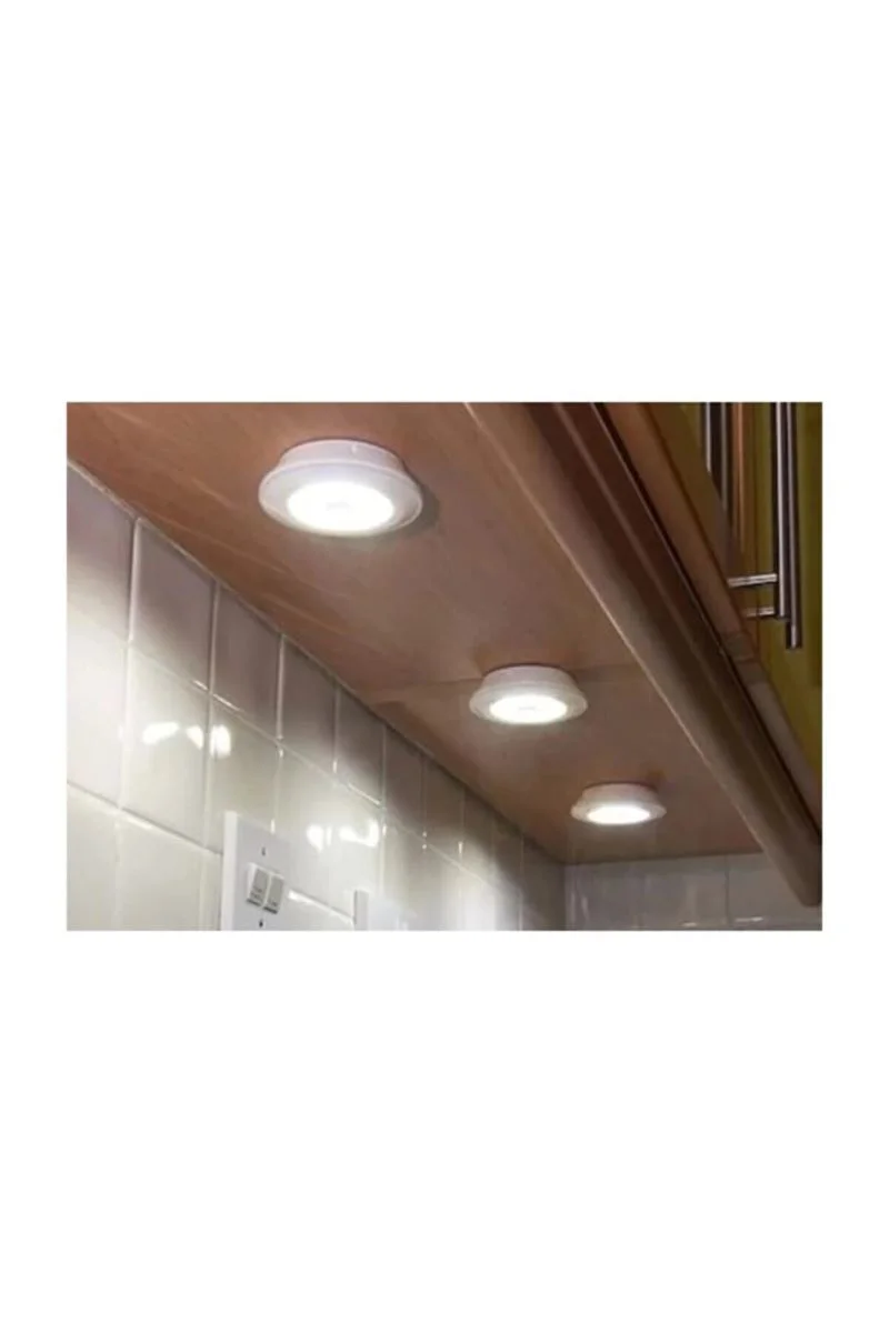 Uzaktan Kumandalı 3'Lü Spot LED Lamba - Kablosuz Pilli Işıldak Seti Uzaktan Kumandalı 3'Lü Spot LED Lamba - Kablosuz Pilli Işıldak Seti